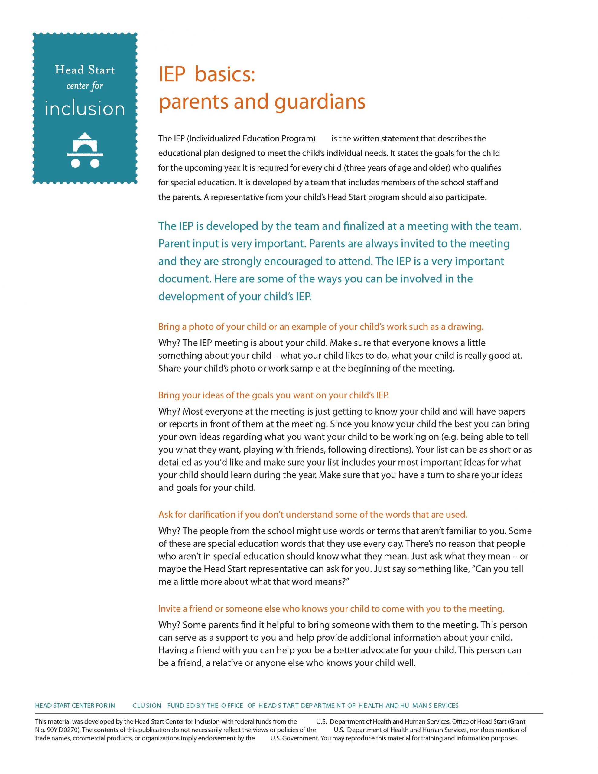 IEP basics: parents and guardians