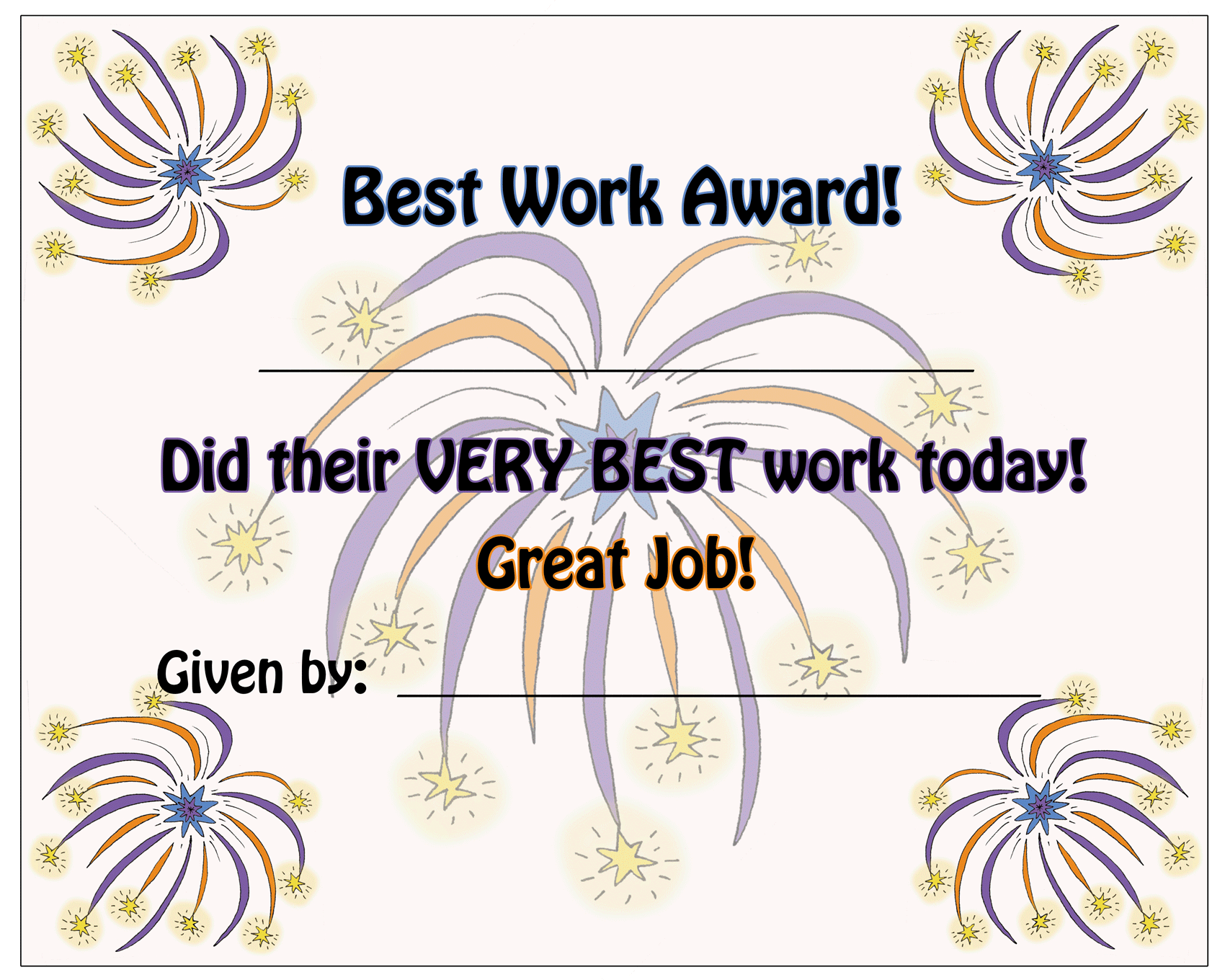 Best Work award